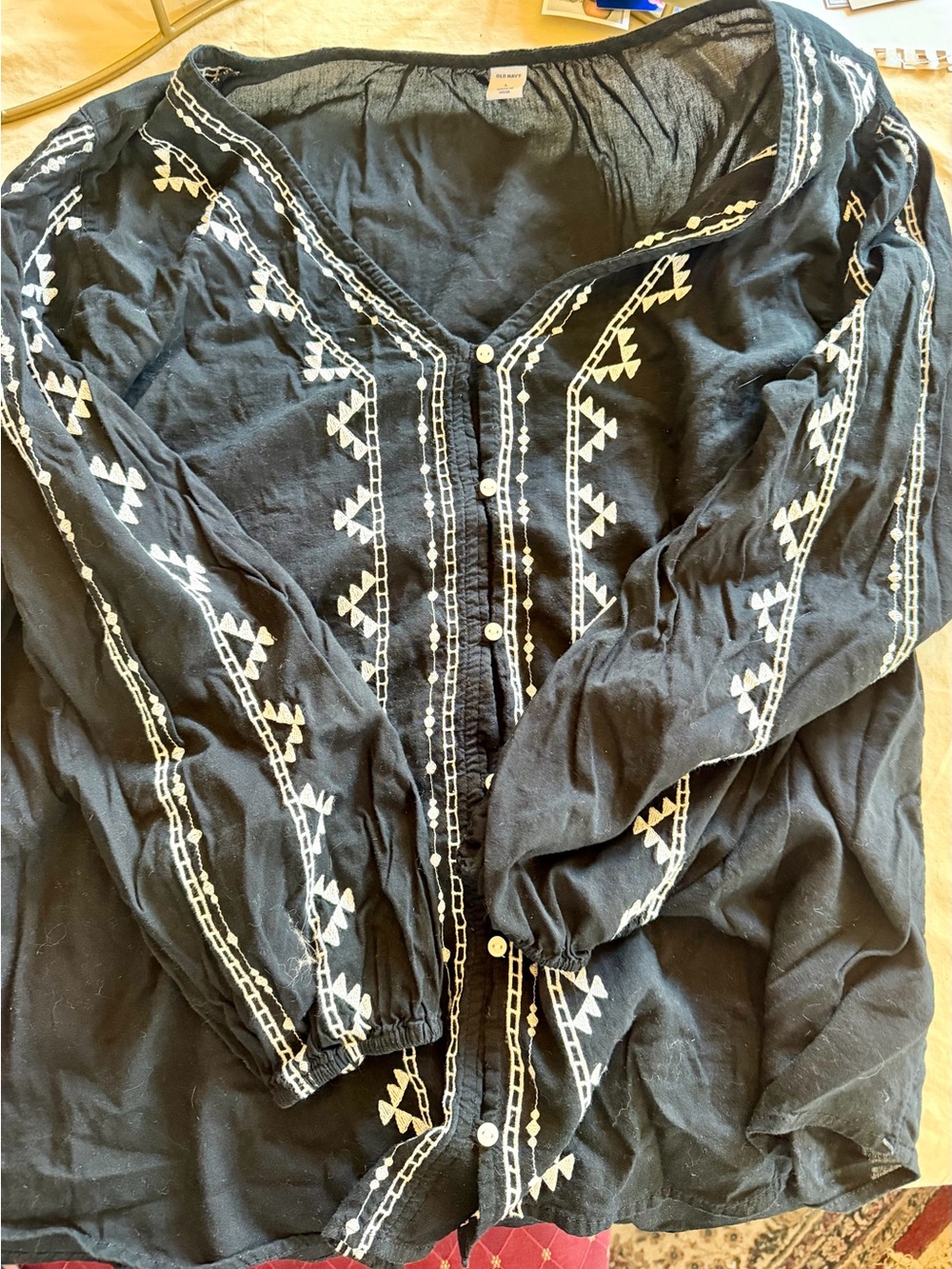 Five Old Navy poet shirts, size L